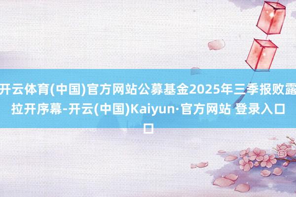开云体育(中国)官方网站公募基金2025年三季报败露拉开序幕