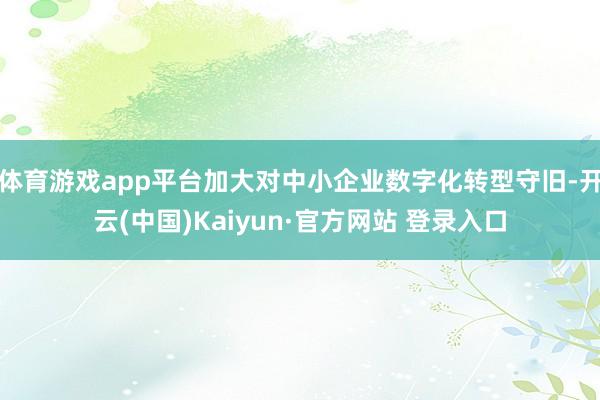 体育游戏app平台加大对中小企业数字化转型守旧-开云(中国)