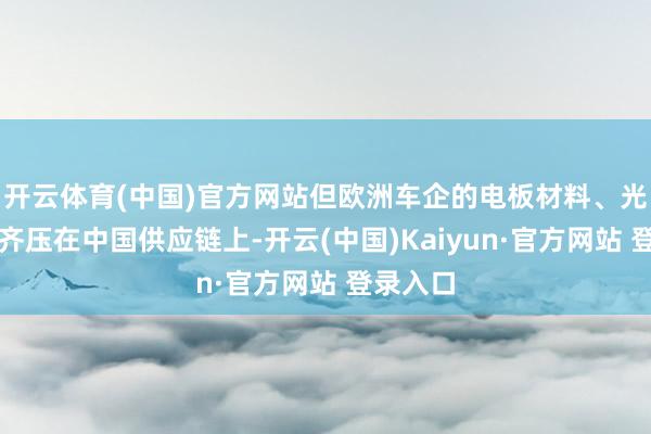 开云体育(中国)官方网站但欧洲车企的电板材料、光伏组件齐压在中国供应链上-开云(中国)Kaiyun·官方网站 登录入口